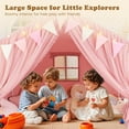 thumbnail image 4 of OLAKIDS Kids Play Tent, Large Size Playhouse with Washable Cotton Mat Star Light Windows Plaid Pennants, 57.5” x 38” x 52.5”, Indoor Outdoor Princess Tents Castle for Toddlers Age 3+ Years Old, 4 of 8