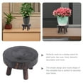thumbnail image 3 of NICEXMAS Black Round Wood Pedestal Plant Stand with Sturdy Legs, Decorative Display Stool for Indoor Home Decor, 3 of 8