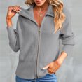 thumbnail image 2 of Suéter de punto de solapa para mujer Cómodo suéter de ganchillo Cárdigan Otoño Invierno Outwear Abrigo, 2 of 7