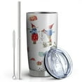 thumbnail image 2 of 20oz Tumblers White Christmas Gnome Pattern Stainless Steel Vacuum Insulated Double Wall Travel Tumbler Cups Mug with Lid and Straw,Cleaning Brush for Cold & Hot Drinks, 2 of 7