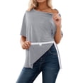 thumbnail image 2 of Post Shoulder Surgery T Shirts for Women Summer Short Sleeve Crewneck Tear Away Chemo Port Shirts Adaptive Clothing, 2 of 6