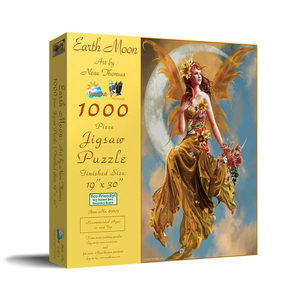 SUNSOUT INC - Earth Moon - 1000 pc Jigsaw Puzzle by Artist: Nene Thomas - Finished Size 19" x 30" - MPN# 67607