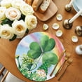 thumbnail image 2 of Round Woven Placemats set of 8, Gnome St. Patrick's Day Washable & Heat Resistan-t Plastic Wipeable Placemats for Round Table Four Leaf Clovers Kettle Rainbows Kitchen Dining Table Decor, 15in,, 2 of 9