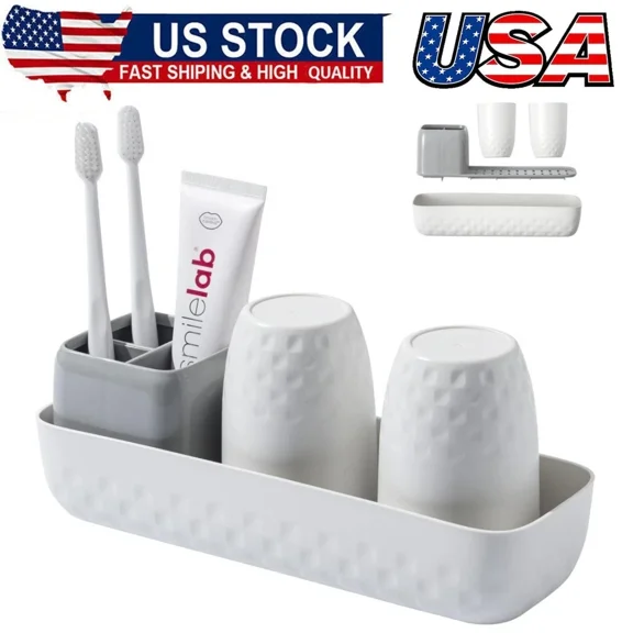 Toothbrush Holder For Bathrooms, Toothbrush Organizer Countertop For Storage