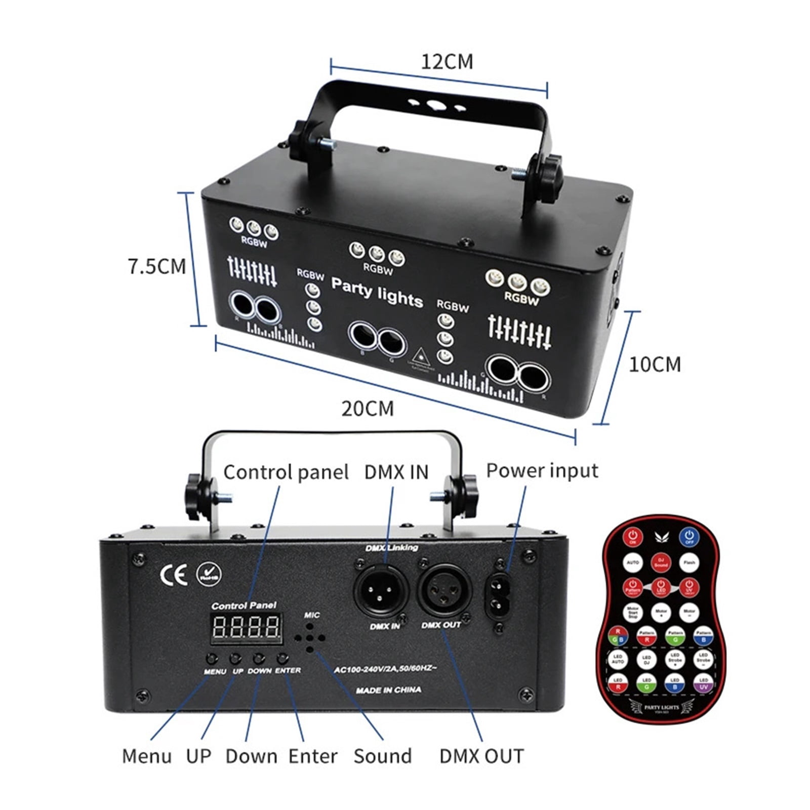 21 Eyes DJ Disco Light Black Light Beam Projector Remote Strobe Stage RGB Effect Xmas Club Party Holiday Halloween ,Multiple Working Modes
