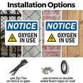 thumbnail image 3 of (2 Pack) Oxygen In Use OSHA Notice Sign 24 Inch X 18 Inch Plastic Sign, Weather Resistant, UV Protected for Workplace, Business, and Construction Site, Made in the USA, 3 of 8