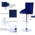 thumbnail image 2 of Alexent Modern Glam Velvet Bar Stool Chairs Adjustable Height - NAVY SET OF 4, 2 of 9