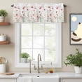 thumbnail image 2 of Rod Pocket Window Valances Spring Pink Flower Plant Short Kitchen Curtains Blossom Floral on White Window Treatment Drapes for Bedroom Bathroom Living Room 42x18In,1 Panel, 2 of 9