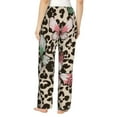 thumbnail image 3 of Disketp Leopard Dots Print Women'S Comfy Pajama Pants Casual Drawstring Palazzo Lounge Wide Leg Pants, 3 of 9