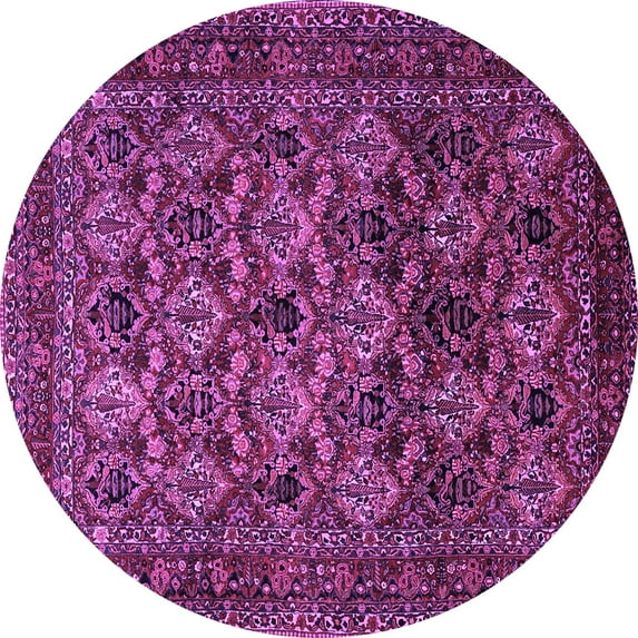 Ahgly Company Indoor Round Persian Purple Traditional Area Rugs, 4' Round