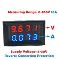 thumbnail image 4 of ZPAQI 0.28 Inch LED Digital Voltmeter Ammeter Red Blue 2-in-1 Multimeter for DC 0-100V, 4 of 14