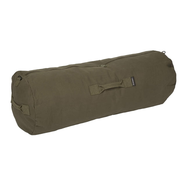 Stansport Deluxe Duffel Bag with Zipper, Olive Drab, 50 x 30-Inch