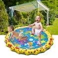 thumbnail image 4 of Vaguelly Toy Play Alfombra de agua Almohadilla para rociadores de agua Césped Alfombra de juego para rociar y salpicar agua para niños （100 cm）, 4 of 5