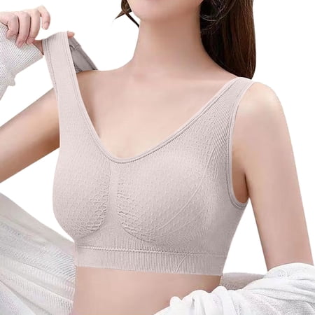 Hot Sale!BKQCNKM Sports Bras for Women Bras for Women No Underwire Cotton Bras for Women Beauty Back Underwear Wireless Bra Thin Sports Bra T-shirt Bra  Pink M