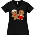 thumbnail image 3 of Inktastic Gingerbread Couple Women's Plus Size V-Neck T-Shirt, 3 of 5