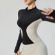 thumbnail image 5 of Chaqueta de manga larga para mujer, top deportivo informal ajustado con cuello levantado y cremallera en la cintura, novedad de otoño, 2024, 5 of 6