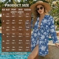 thumbnail image 7 of Xoenoiee Blue Rose Flower Print Women's Swimsuit Coverup Button Down Beach Cover Ups Shirt Dress Summer Casual Oversized Vacation Swimwear with Pocket, S, 7 of 7