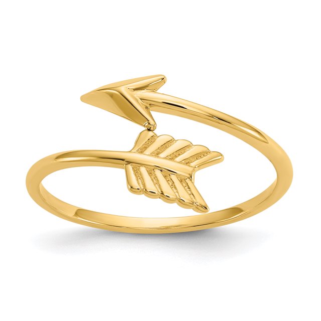 14k Yellow Gold Arrow Ring Adjustable