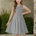 thumbnail image 4 of Ugoldhm Girls Sleeveless Pleated Neck Swing Dress with Pockets - Casual Comfy Summer Tank Dress (5-15 Years), 4 of 8