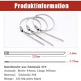 thumbnail image 2 of Metal Zip Ties, Heavy Duty 304 Stainless Steel, Perfect For Outdoor Binding And High-Temperature Environments, Self-locking Cable Ties For Multi-purpose Applications, 2 of 5