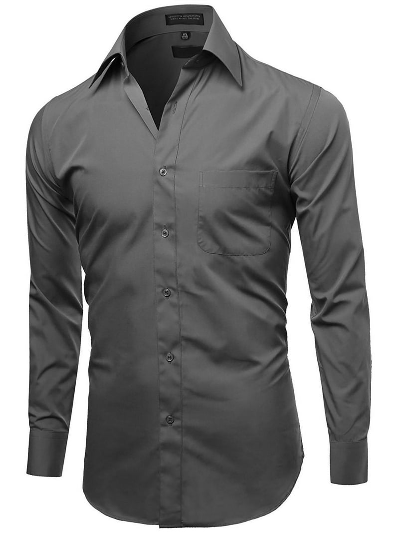 omega dress shirts Omega Italy Men's Long Sleeve Dress Shirt Solid Color Regular Fit 25 Colors