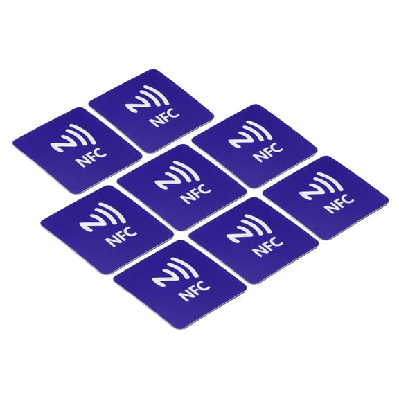 Uxcell NFC Stickers NFC216 Tag Sticker 888 Bytes Square NFC Tags Blue 8 Pack