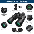 thumbnail image 6 of VAMOUT 20X50 Binoculars for Adults, HD High Powered Binoculars, Compact Waterproof Binoculars with Low Light Vision for Bird Watching Hunting Camping Travel Stargazing Cruise, 6 of 8