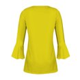 thumbnail image 5 of Women's 3/4 Sleeve Tops Dressy Casual Business Work Blouses Office Shirts Yellow M, 5 of 5