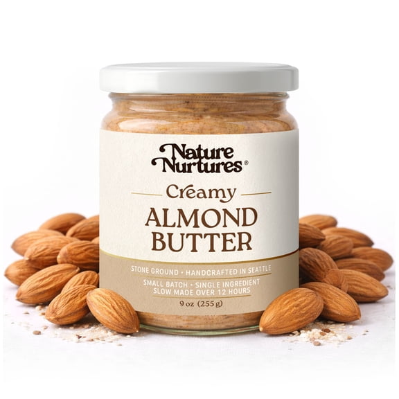 Creamy Almond Butter | Raw Stone Ground | Small Batch | No Added Sugar | No Palm Oil | Made in USA