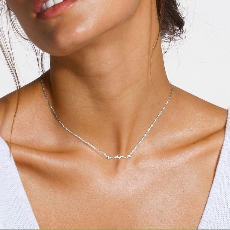 Kyazeo 18K Gold Plated Letter Mama Pendant Necklaces Stainless
