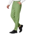thumbnail image 4 of MODA NOVA Big & Tall Men's Dress Trousers Flat Front Skinny Business Pants Green 36, 4 of 6