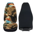thumbnail image 5 of XYZCANDO Highland Cow American Flag Car Seat Cover Waterproof Durable Car Front Seat Cover Set Automobile Seats car Front Seats, Stretchy Breathable Truck Sedan, 5 of 9