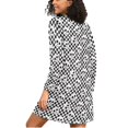thumbnail image 2 of joogoo Skulls on Checkered Cute Women's Long Sleeve Nightgown Sleepwear L, 2 of 8