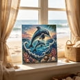 thumbnail image 6 of Underwater Dolphins Diamond Art Kit, with Frame Crystal Rhinestone Canvas for Home Wall Decor Relaxing DIY Craft Gift, Gifts for Family and Friends(Dolphins), 6 of 8