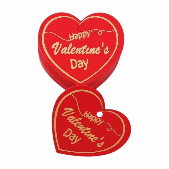 Pack Of 100 Heart/Round Shaped Paper Labels for Candy Bags Hanging Ornament Valentine's Day Gift Wrapping Accessories