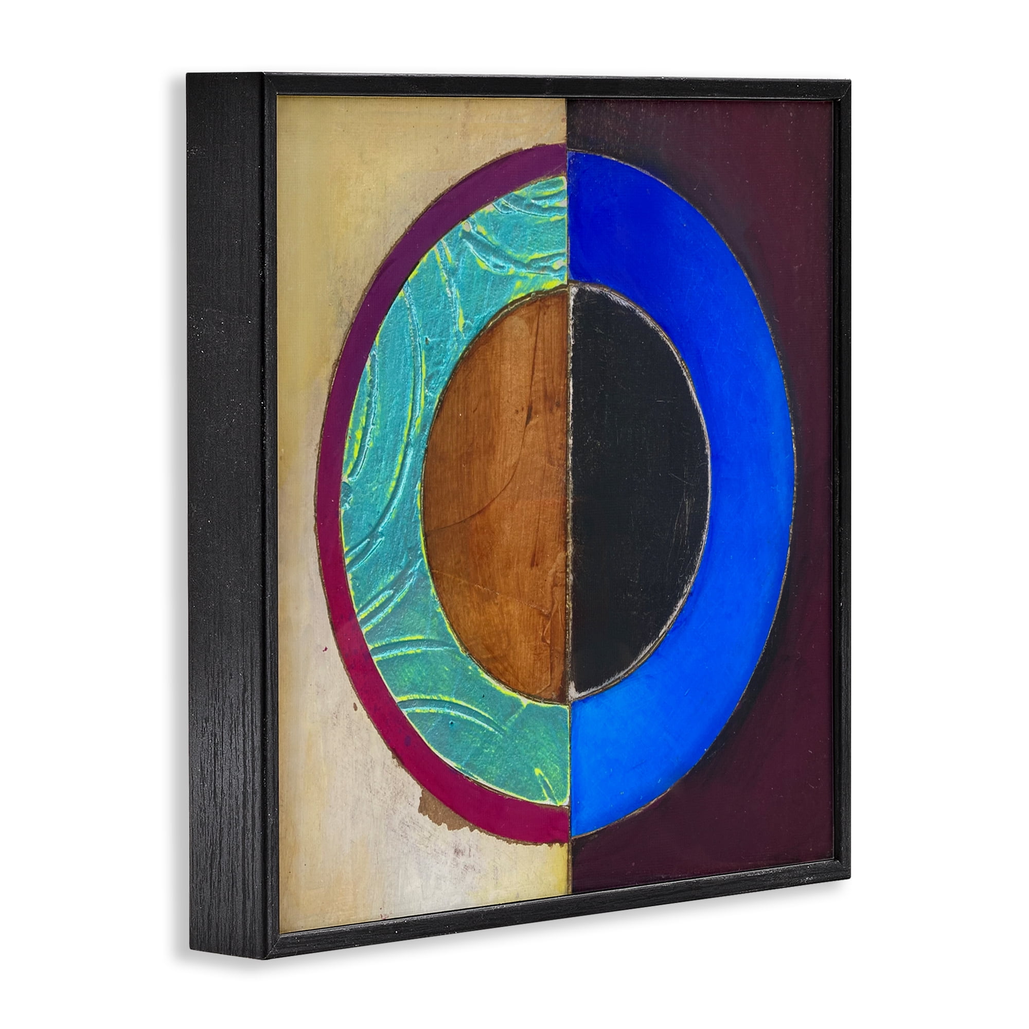 Stupell Industries Nautical Split Circle Black Framed Giclee Art, design by Matthew Finger
