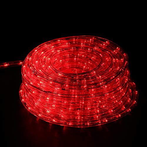 Red w Gold Foil Deco Mesh Flex Tubing LED Lights/Battery Operated~6 FT 12 Count 