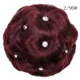 thumbnail image 2 of Female Wig Hair Ring Curly Bride Makeup Diamond Bun Flowers Chignon Hairpiece, 2 of 2