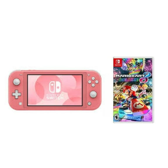 Restored Switch Lite Coral Edition Bundle with Mario Kart 8 Deluxe (International Version) (Refurbished)