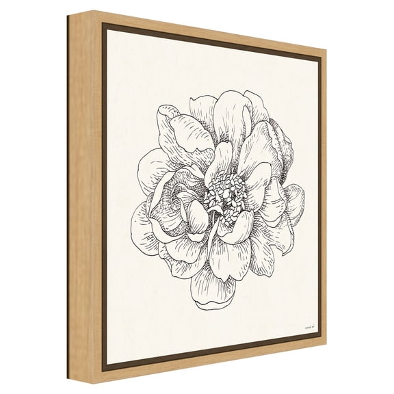 Amanti Art Pen and Ink Florals IV Framed Canvas Wall Art