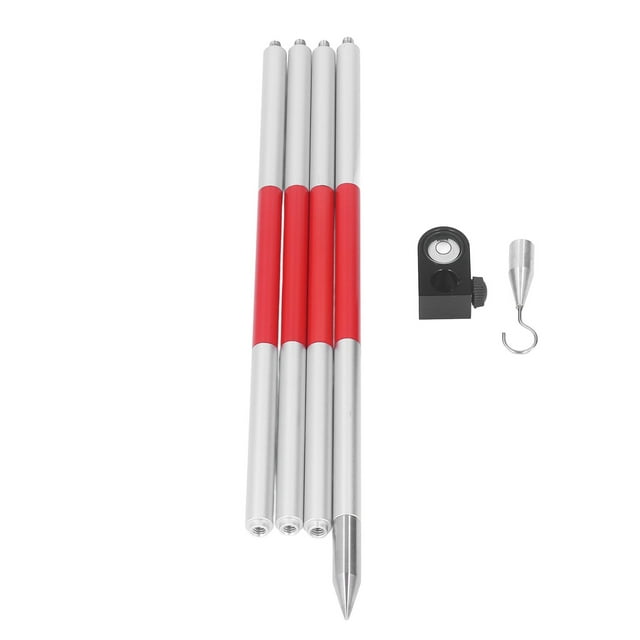Varilla De Prisma, Rosca De 1/4 Pulg., Luz Resistente A La Corrosión, 4 Secciones, Poste De Prisma De Estación Total Universal D12 Mm Para Medición De Tierra