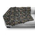 thumbnail image 3 of Jungle Soft Flannel Fleece Blanket, Tropical Island Nature and Wildlife Theme Cheerful Characters and Vegetation Graphic, Cozy Plush for Indoor and Outdoor Use, 60" x 80", Multicolor, by Ambesonne, 3 of 6