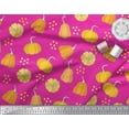 thumbnail image 3 of Soimoi Pink Poly Georgette Fabric Pumpkin Vegetable Print Fabric by Yard 52 Inch Wide, 3 of 3