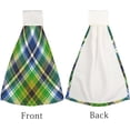 thumbnail image 4 of Hanging Towels 1 Pcs, Dish Towels Green Tartan Texture Absorbent Hand Towels with Hanging Loop Washcloth for Bathroom Kitchen, 4 of 6