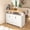 White Groove + MDF - (2 Package), variant on 55.7'' Large Kitchen Island with 2 Drop Leaf, Rolling Kitchen Cart on 5 Wheels with Power Outlet, Folding Storage Dining Table with Spice & Towel Rack, 3 Drawers, Black , Ships 2 Pkgs