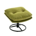 thumbnail image 5 of Swivel Chair with Ottoman Set, Velvet Tufted Upholstered Accent Chair, Single Sofa Chair with 360 Degree Metal Base for Living Room, Bedroom, Home Office, Fruit Green, 5 of 9
