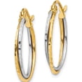 thumbnail image 2 of 14K Two-Tone Yellow And White Gold Diamond Cut Twisted Hoop Earrings (20 X 19) Made In Indonesia tl678, 2 of 5