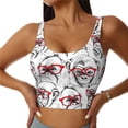 thumbnail image 3 of Goofa Monkey Printed Sports Bras for Women, High Impact Running Bra Workout Crop Tank Tops Longline Sports Bra Push up-Medium, 3 of 9