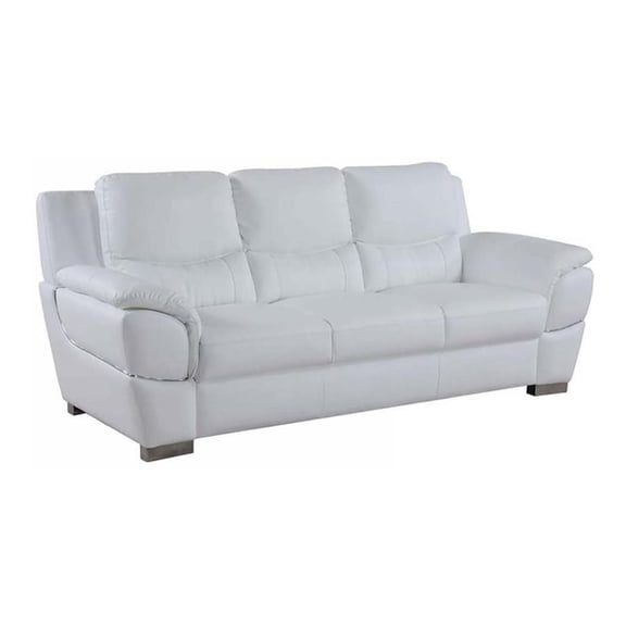 Titan Furnishings 85" Modern Leather Upholstered Sofa in White