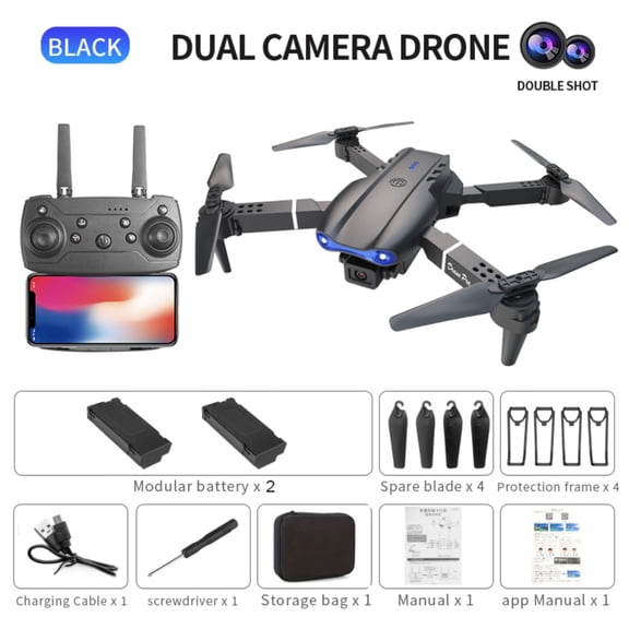 AskPeak PRO RECORDING Drone with 4K HD Dual Camera for Adults & Kids, Foldable RC Quadcopter, Gray